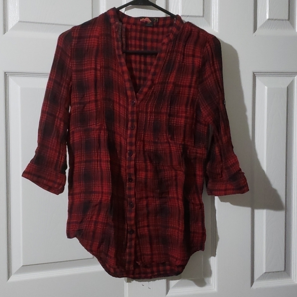 Forever 21 Red Plaid Shirt